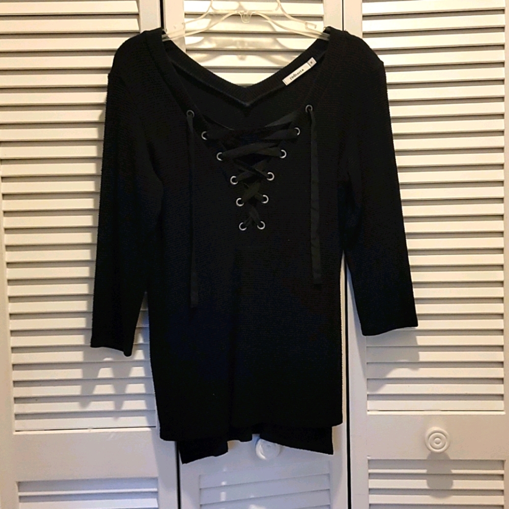 Redhaute Black Sexy V-Neck Sweater Sz S